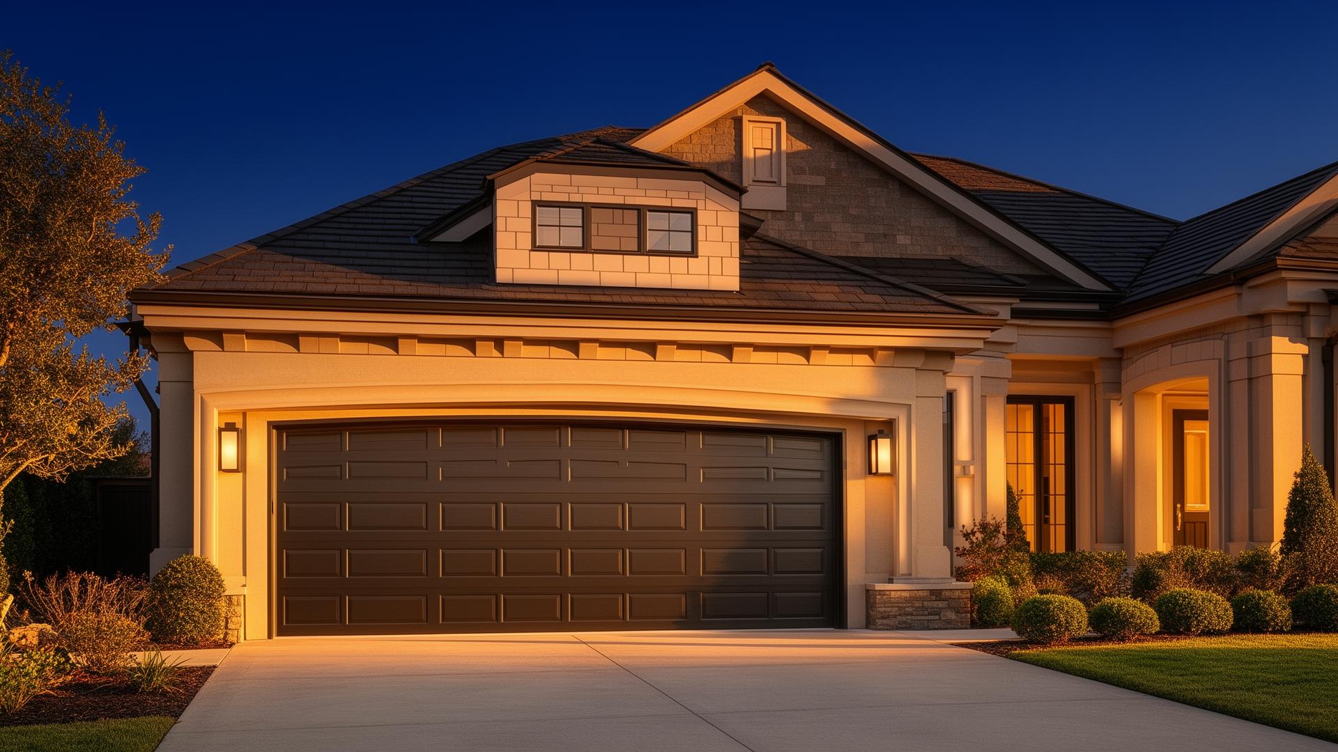 Professional insulated garage door installed on an elegant Connecticut home